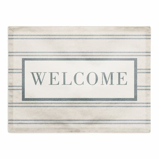 Welcome Stripe Cotton Twill Placemat
